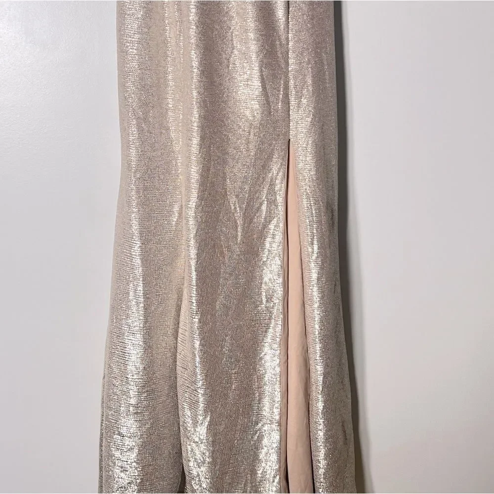 Nightway Cold-Shoulder Foil Gown -
Champagne/Gold new size 8 women’s dress - Picture 14 of 14